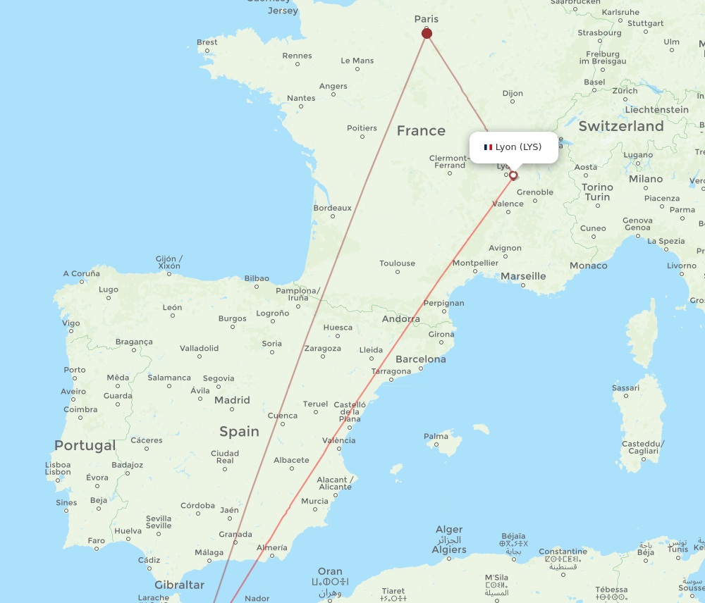 FEZ-LYS flight routes