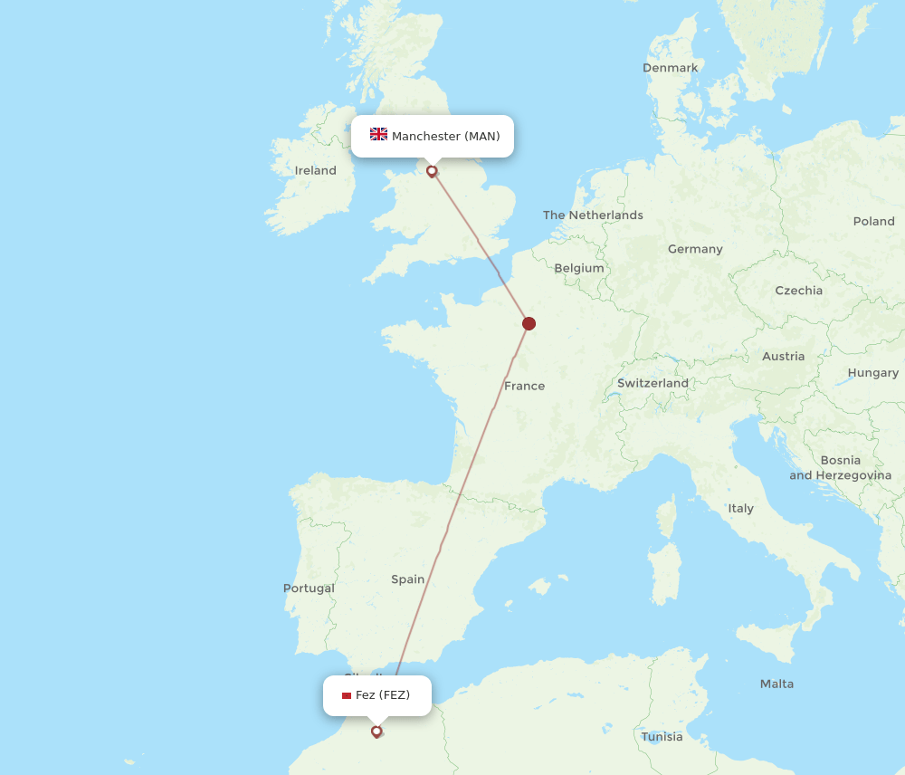 FEZ-MAN flight routes