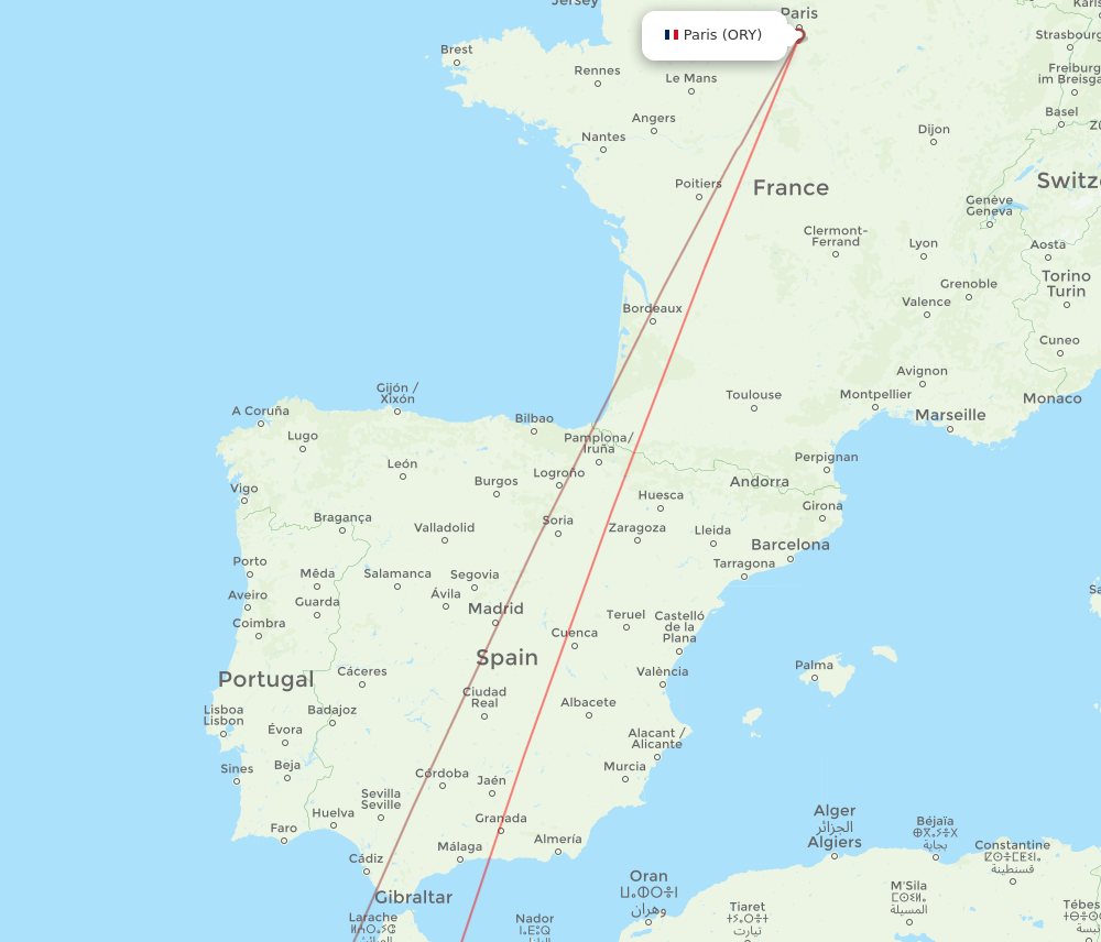 FEZ-ORY flight routes