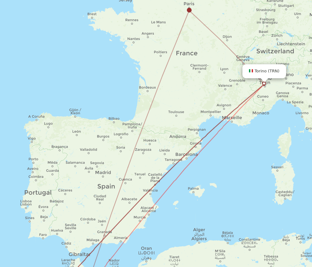 FEZ-TRN flight routes