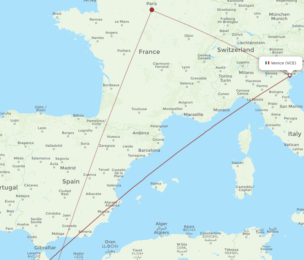 FEZ-VCE flight routes