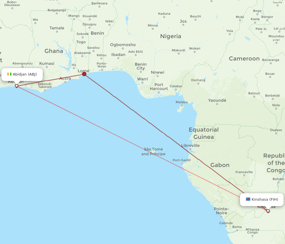 FIH-ABJ flight routes