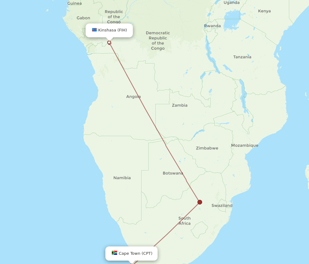 FIH-CPT flight routes