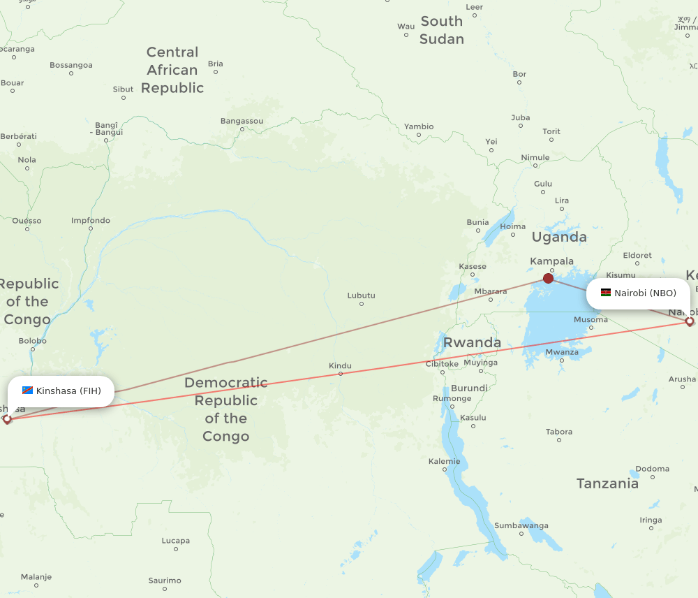 FIH-NBO flight routes