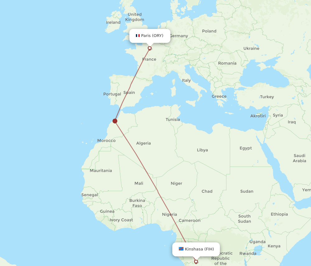 FIH-ORY flight routes