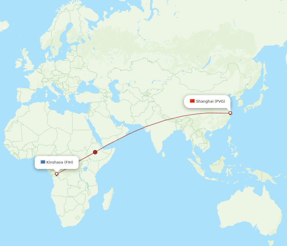 FIH-PVG flight routes