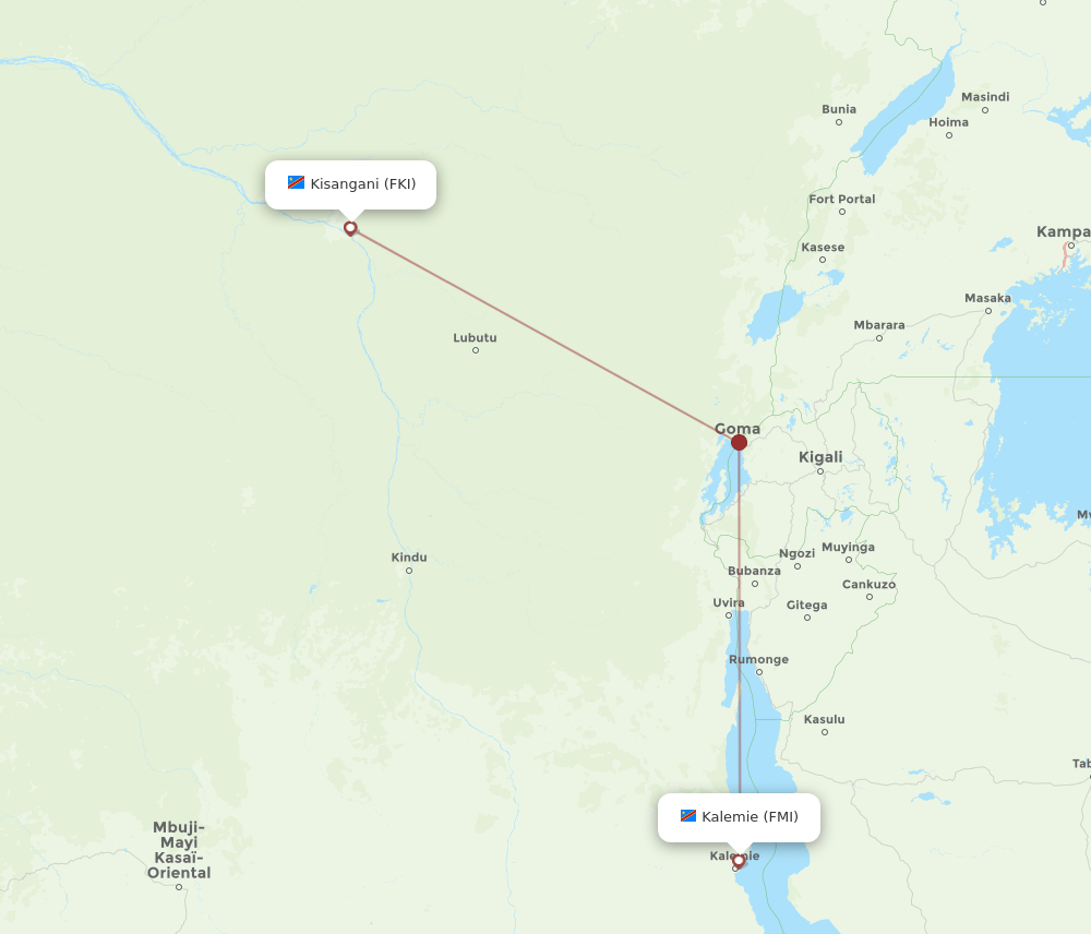 FKI-FMI flight routes