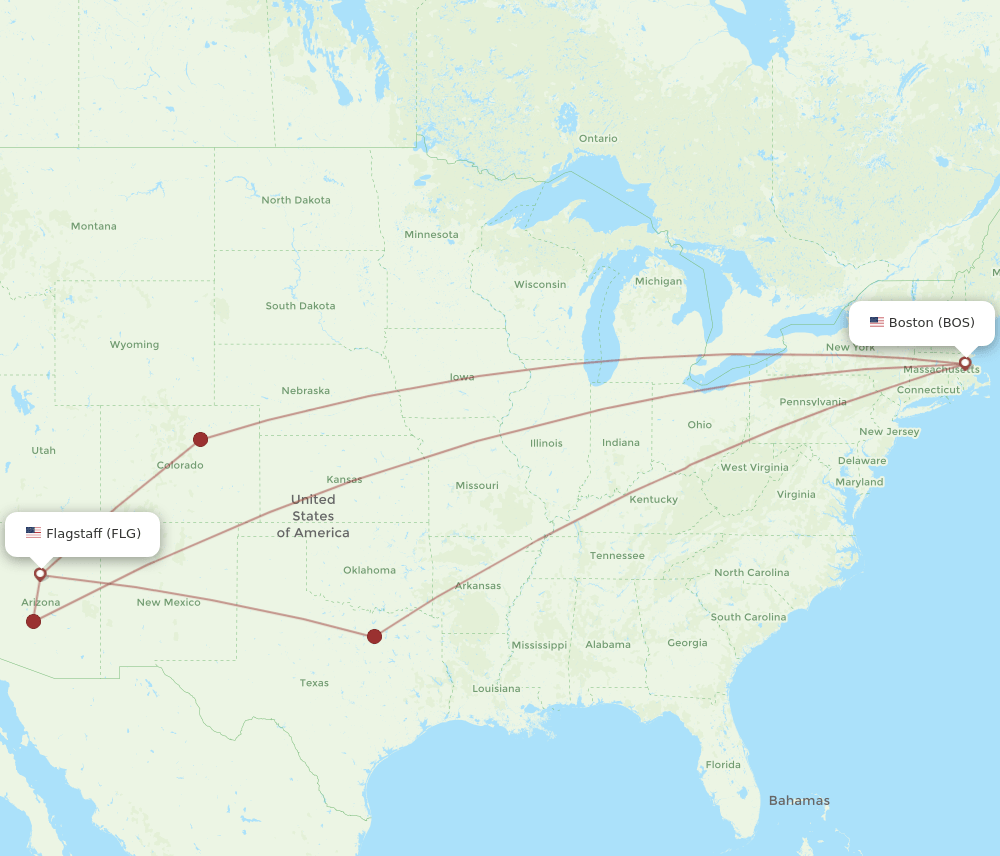 FLG-BOS flight routes
