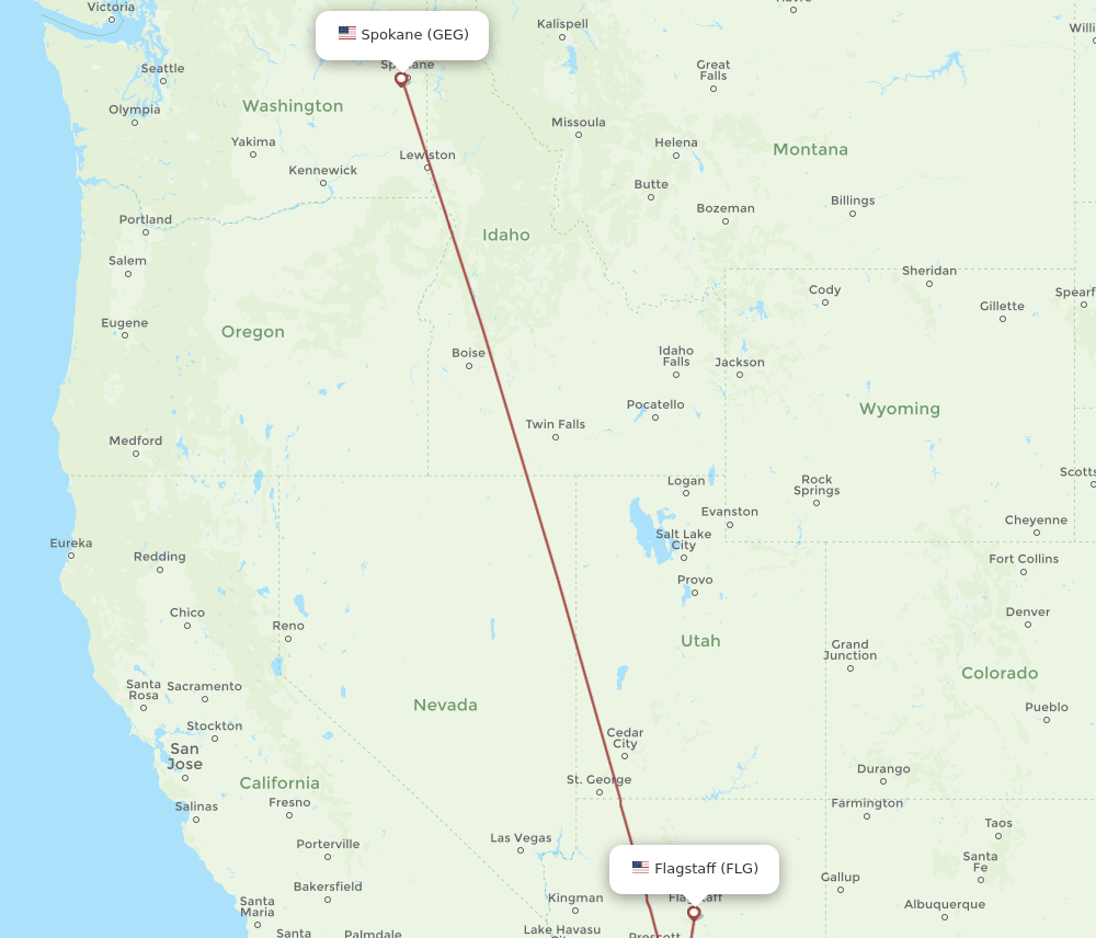 FLG-GEG flight routes
