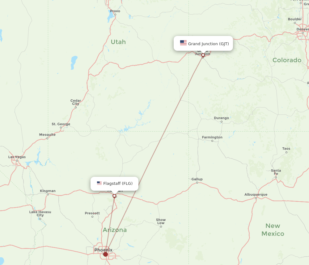 FLG-GJT flight routes