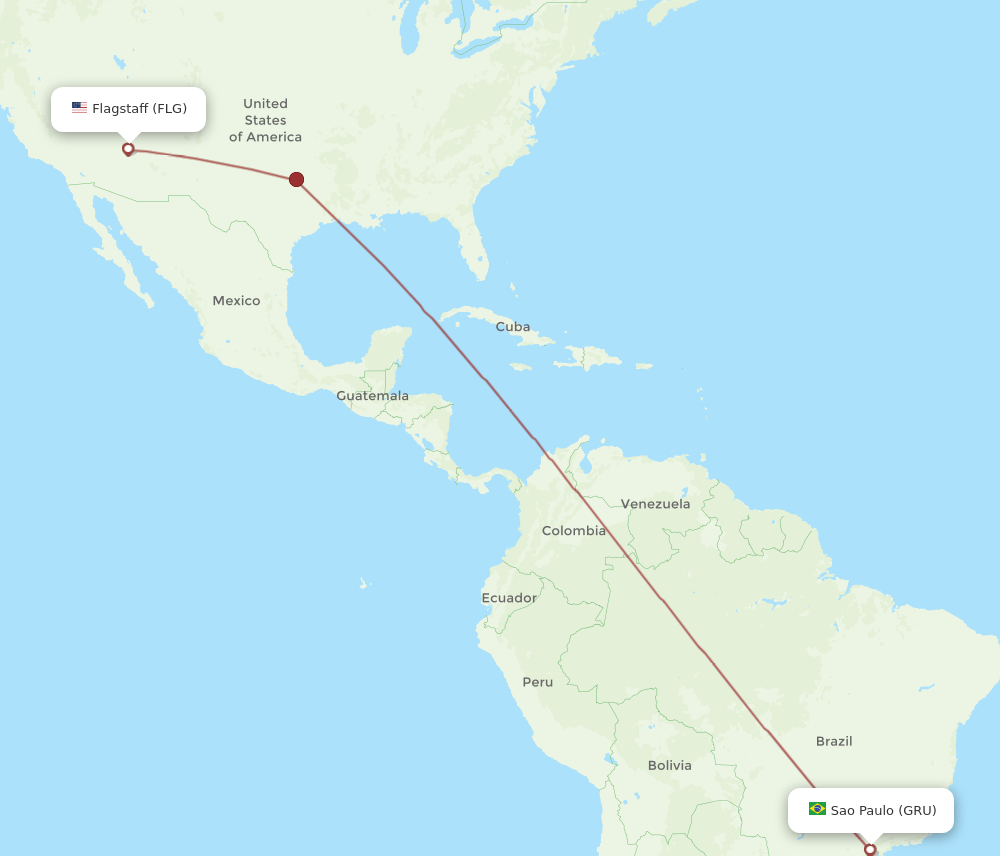 FLG-GRU flight routes
