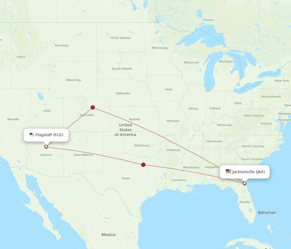 FLG-JAX flight routes