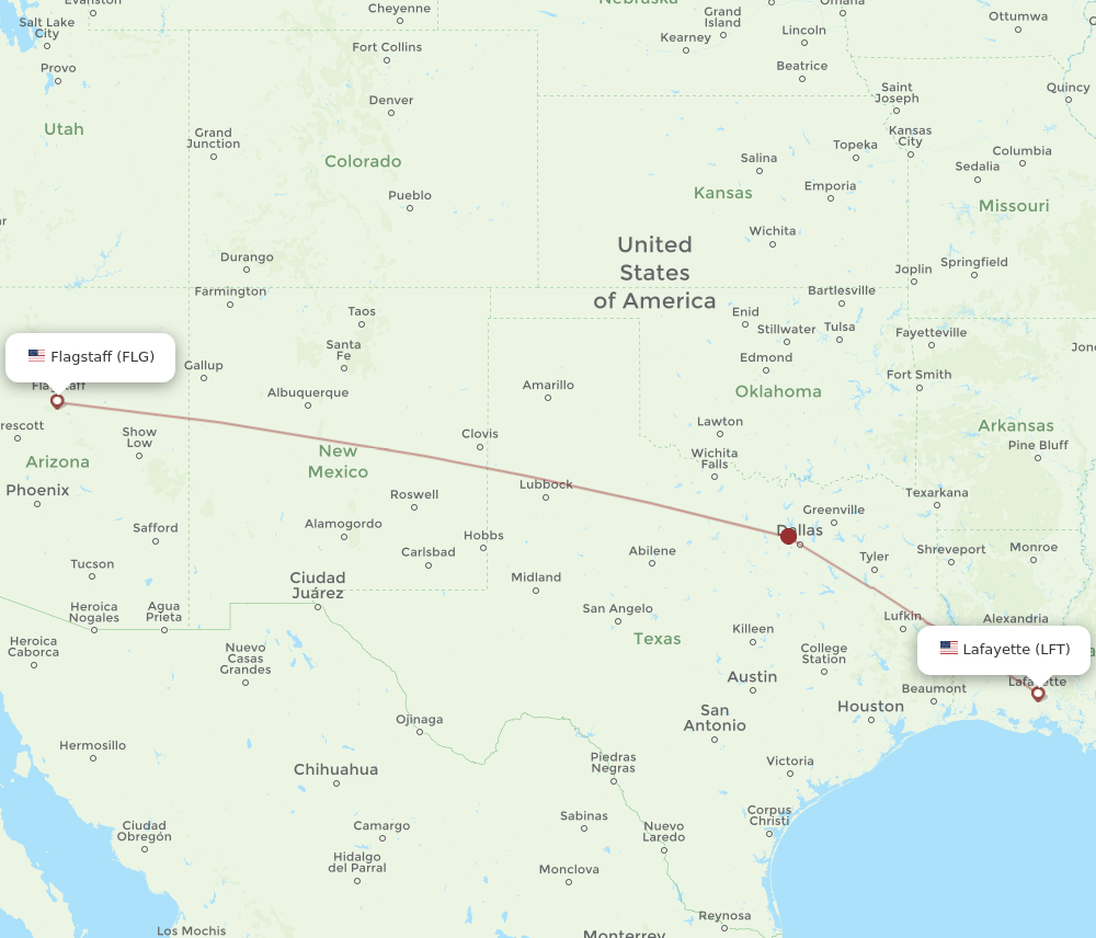 FLG-LFT flight routes