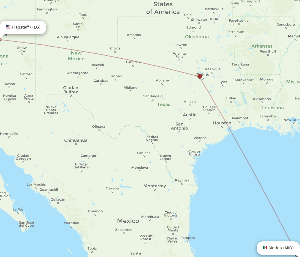 FLG-MID flight routes