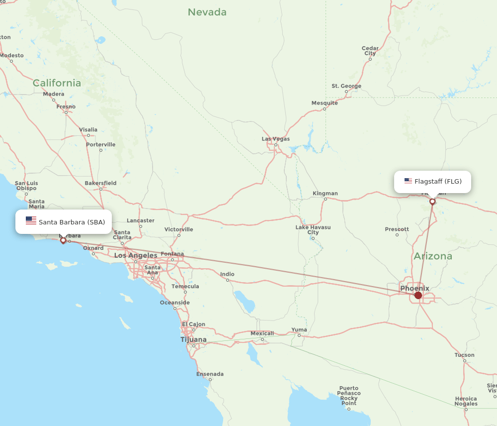 FLG-SBA flight routes