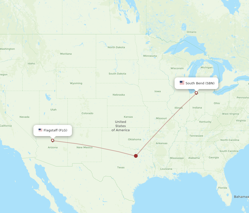 FLG-SBN flight routes