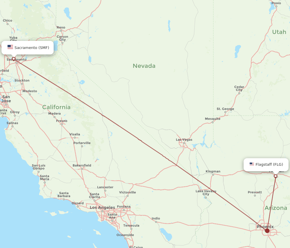 FLG-SMF flight routes