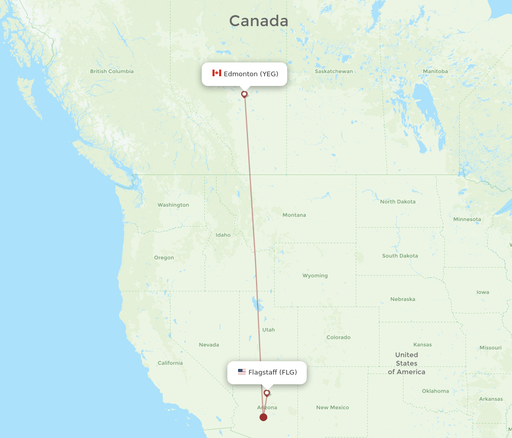 FLG-YEG flight routes