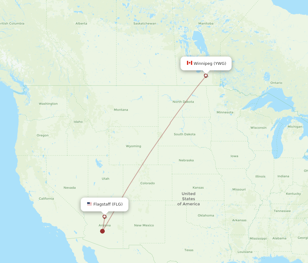 FLG-YWG flight routes