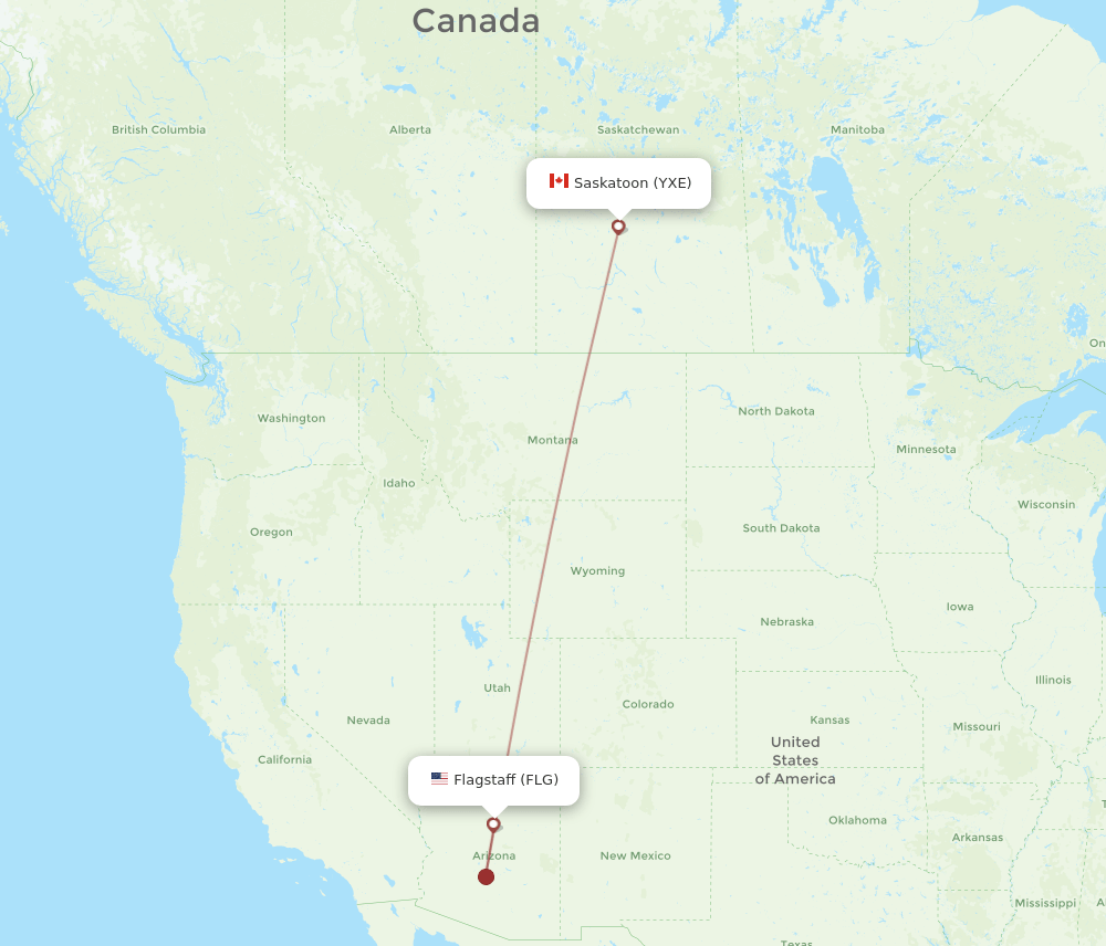 FLG-YXE flight routes