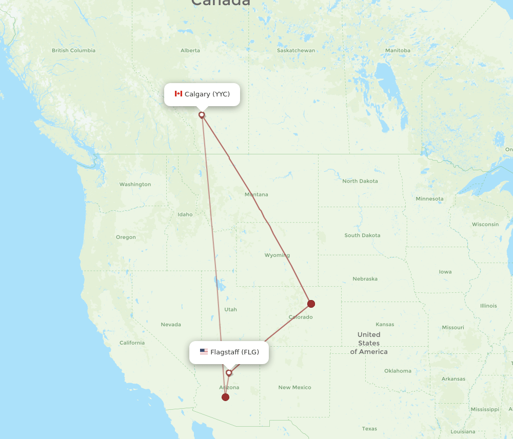FLG-YYC flight routes