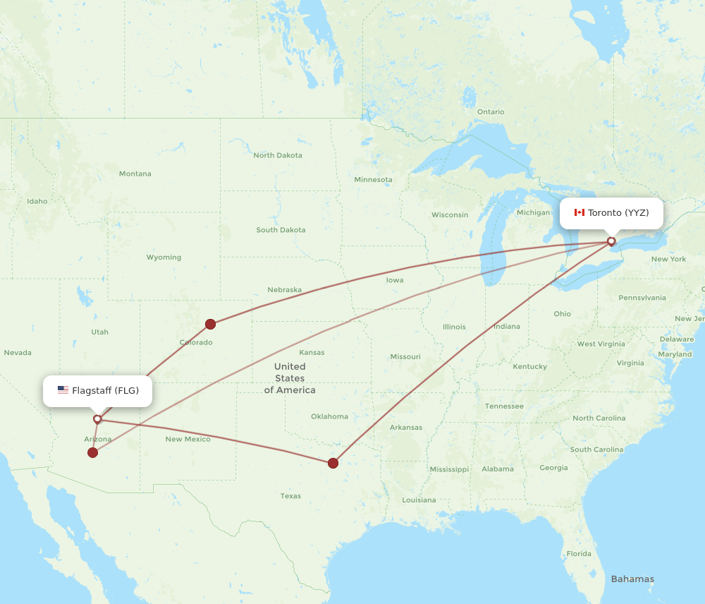 FLG-YYZ flight routes