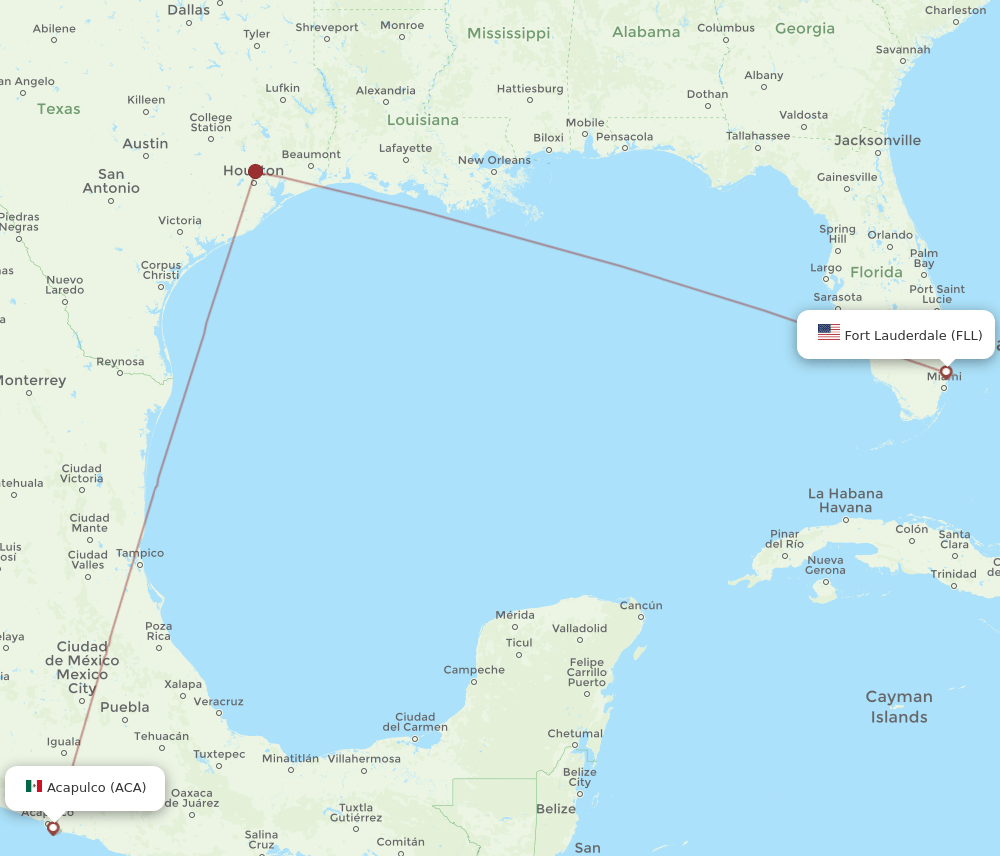 FLL-ACA flight routes