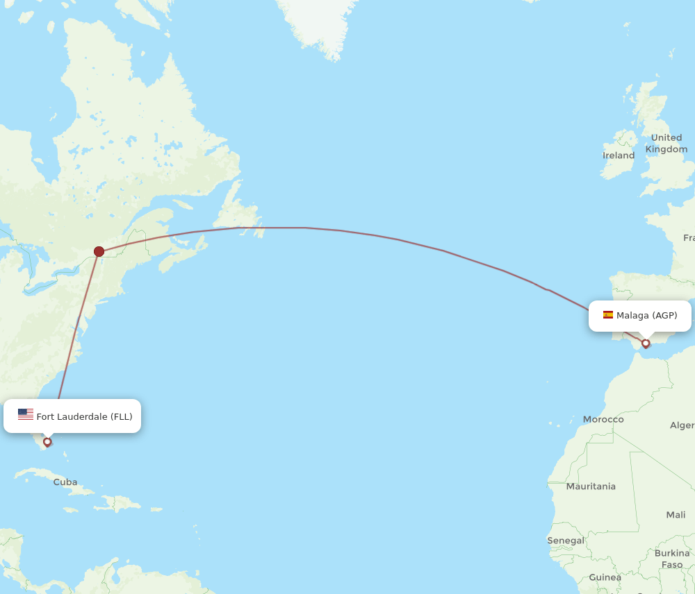 FLL-AGP flight routes
