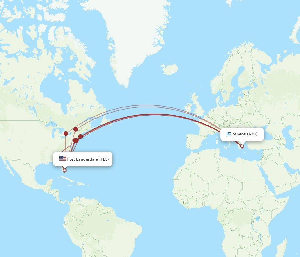 FLL-ATH flight routes