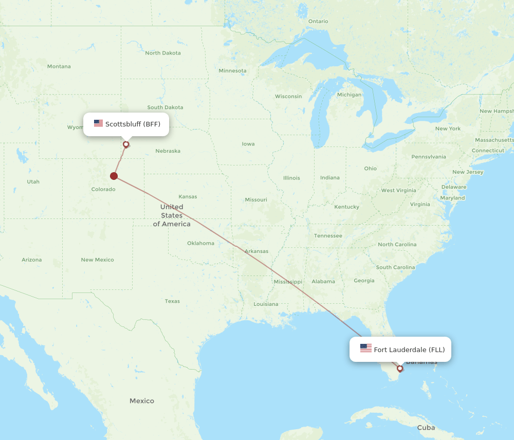 FLL-BFF flight routes