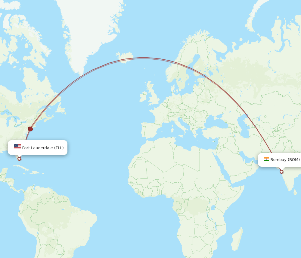 FLL-BOM flight routes