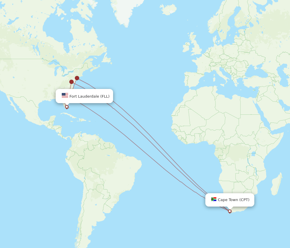 FLL-CPT flight routes