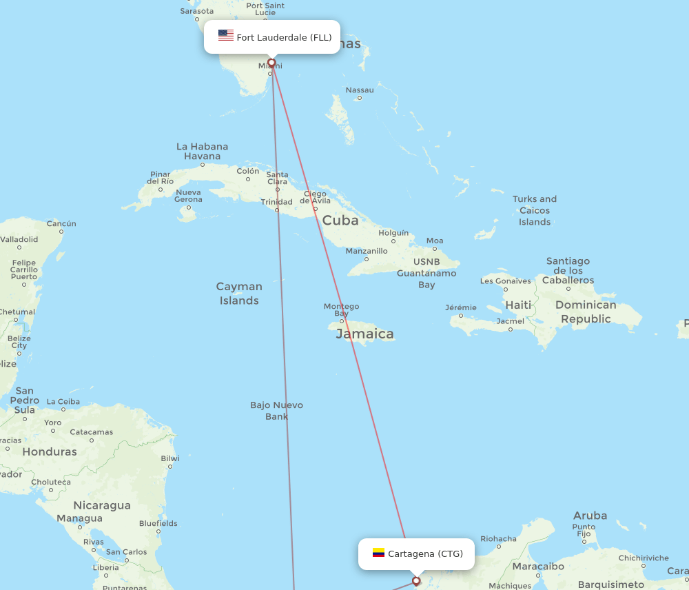 FLL-CTG flight routes