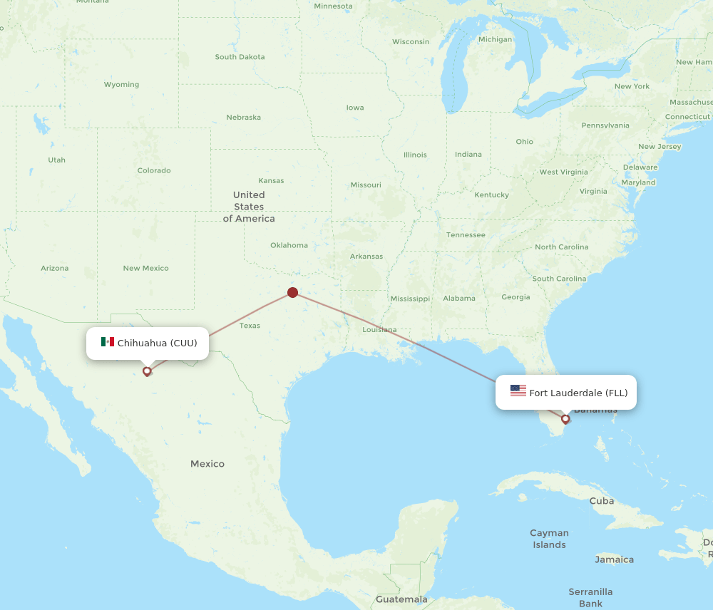FLL-CUU flight routes