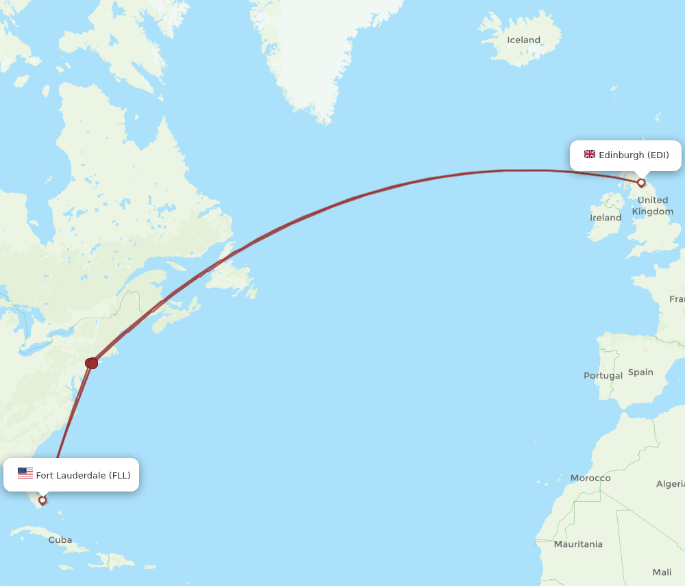 FLL-EDI flight routes