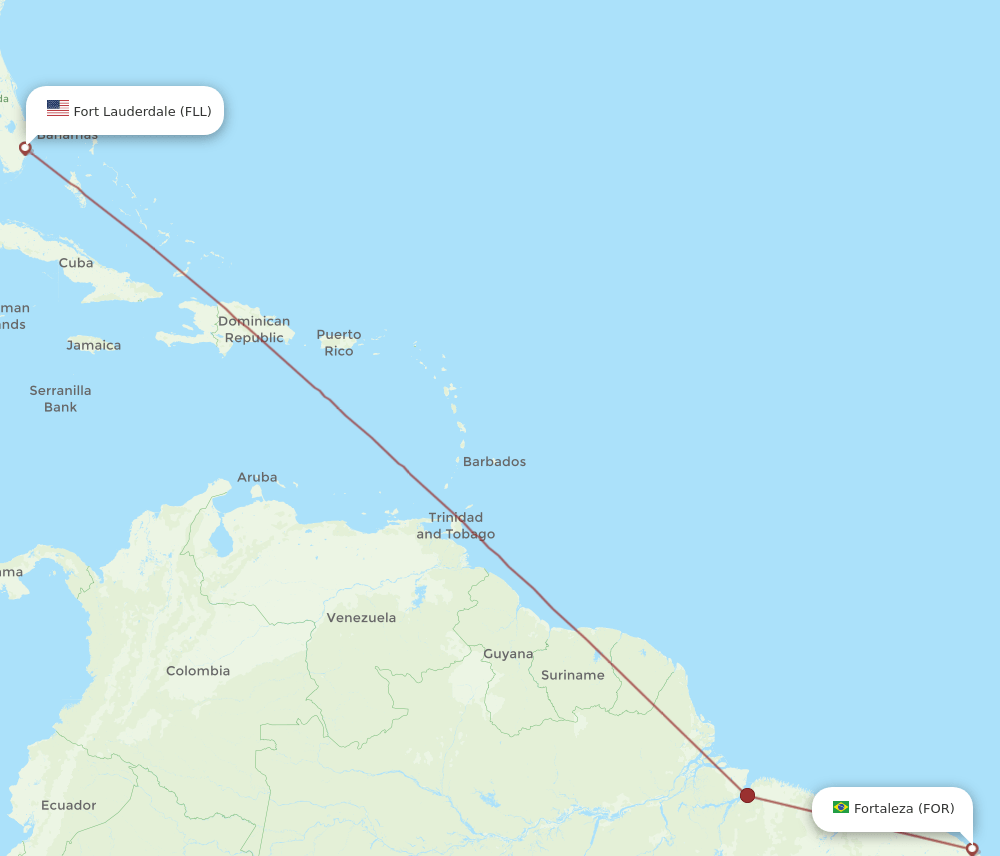 FLL-FOR flight routes