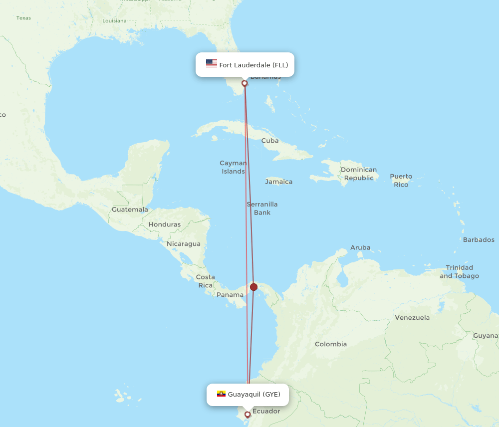 FLL-GYE flight routes