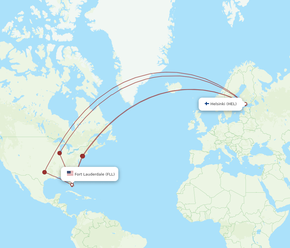 FLL-HEL flight routes