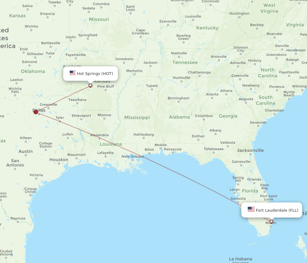 FLL-HOT flight routes