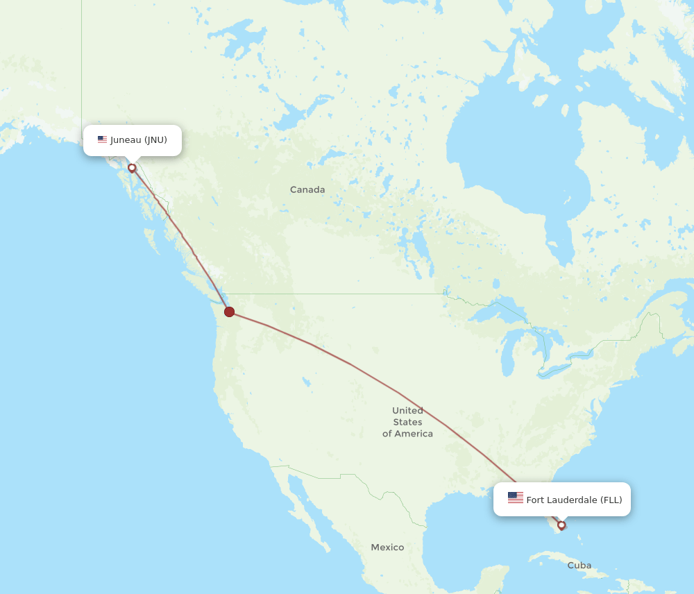 FLL-JNU flight routes