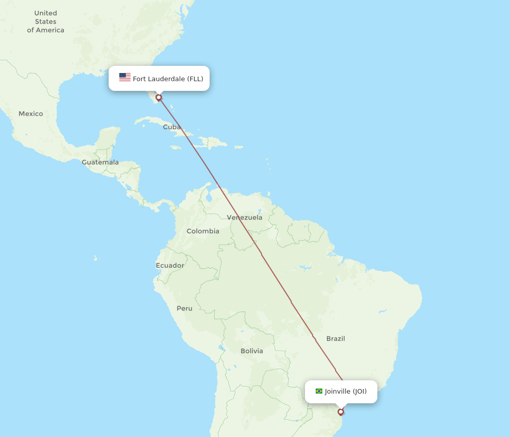 FLL-JOI flight routes