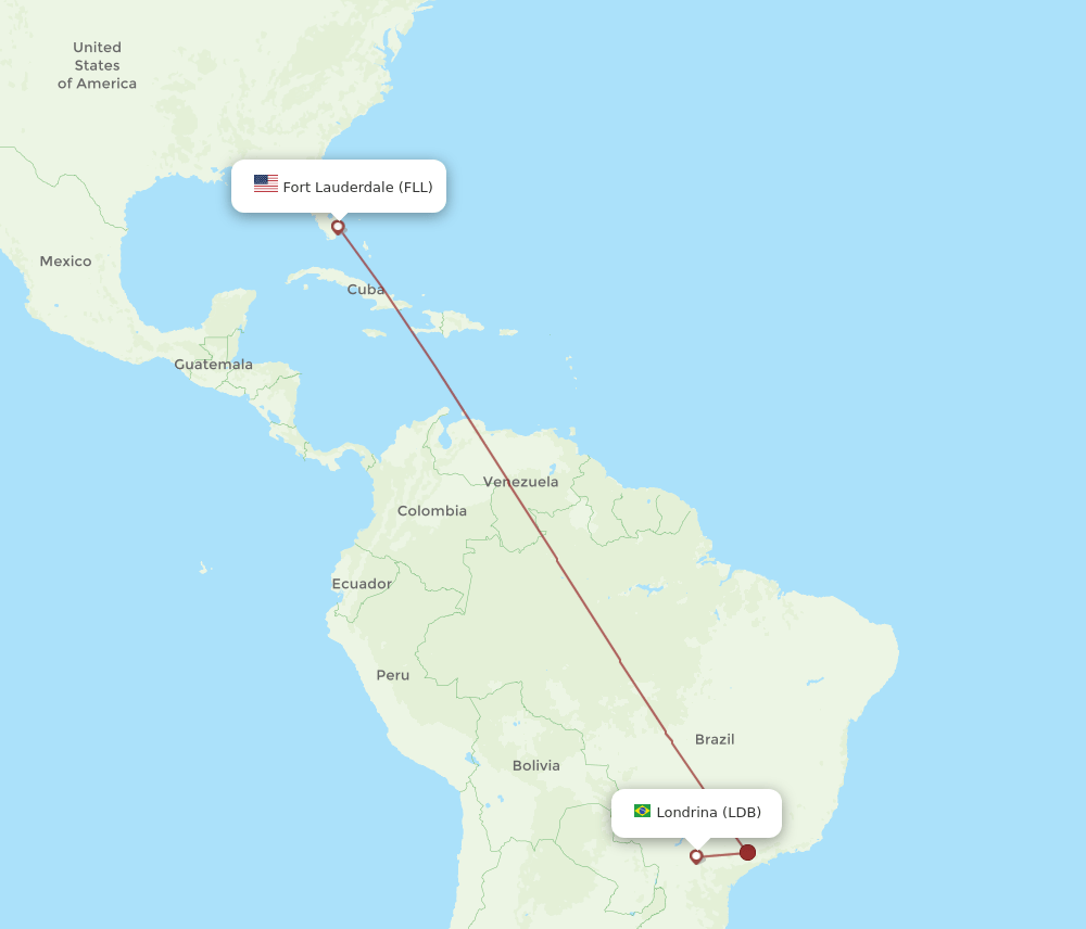 FLL-LDB flight routes