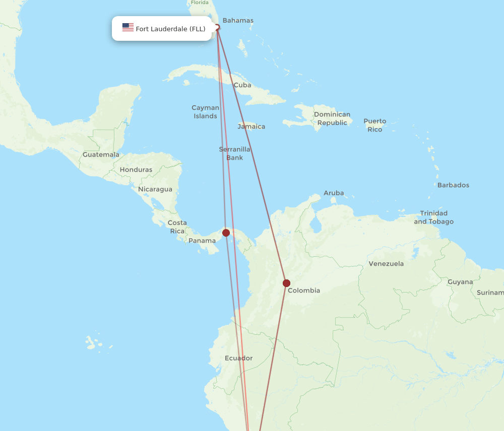FLL-LIM flight routes