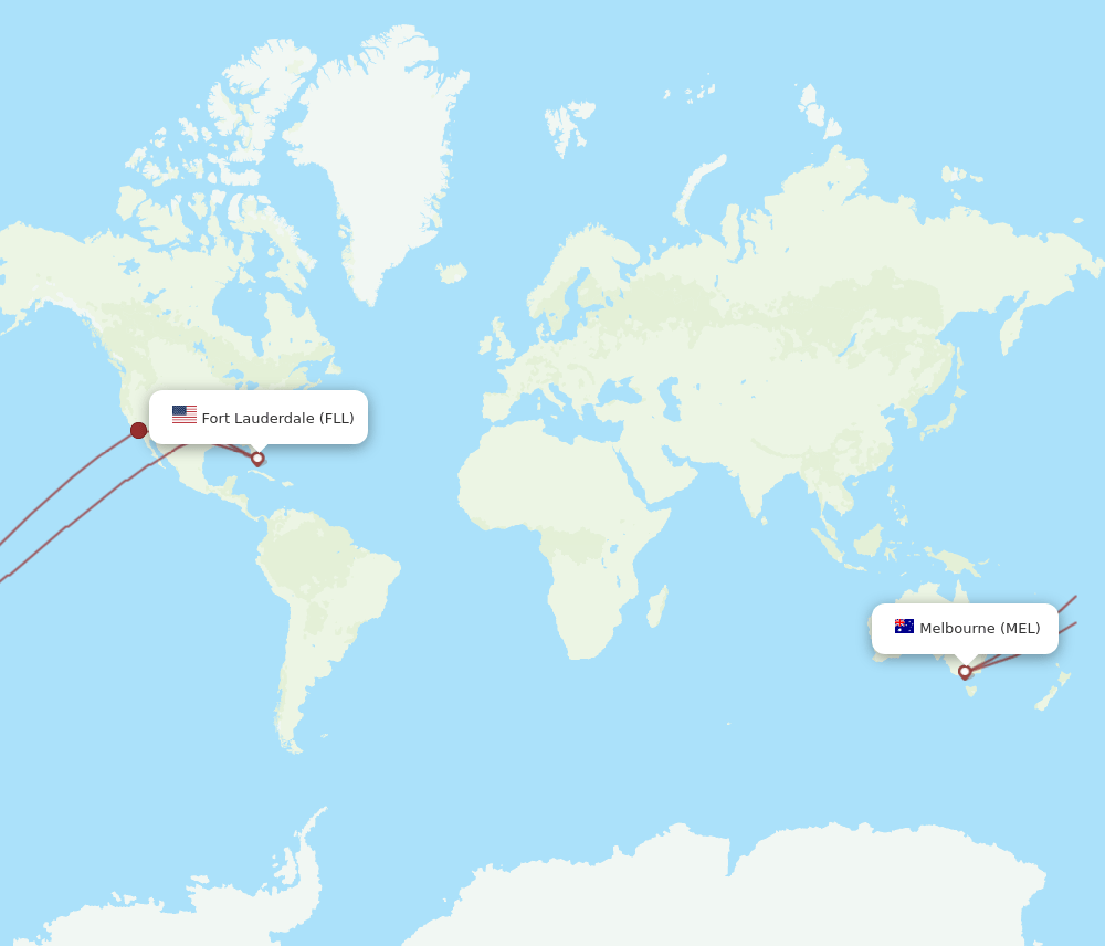 FLL-MEL flight routes