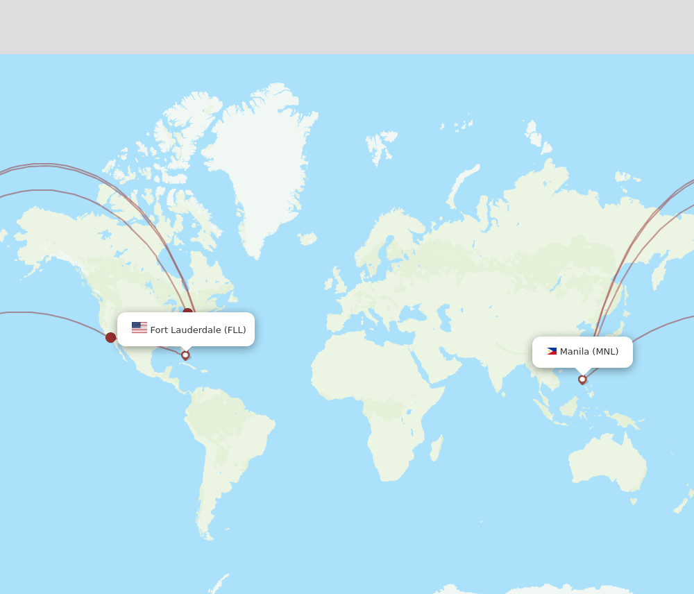 FLL-MNL flight routes