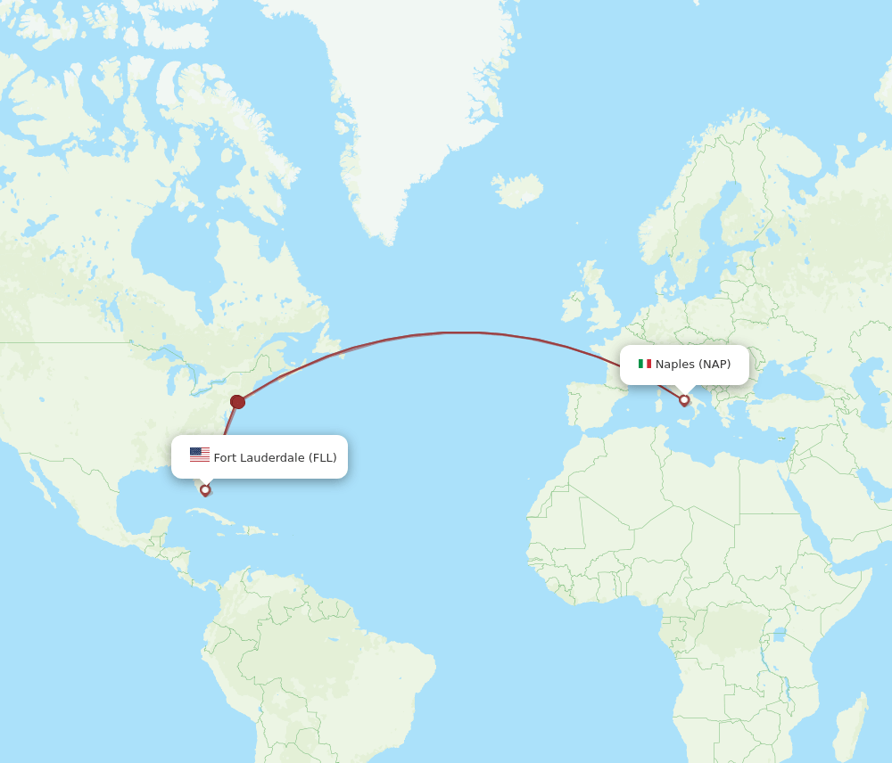 FLL-NAP flight routes