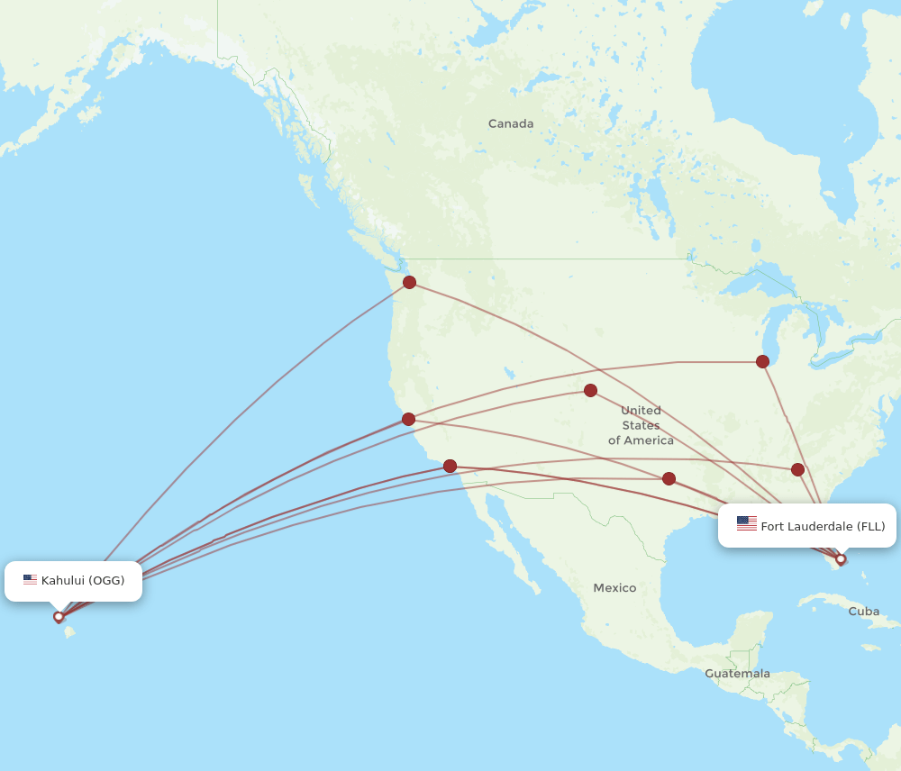 FLL-OGG flight routes