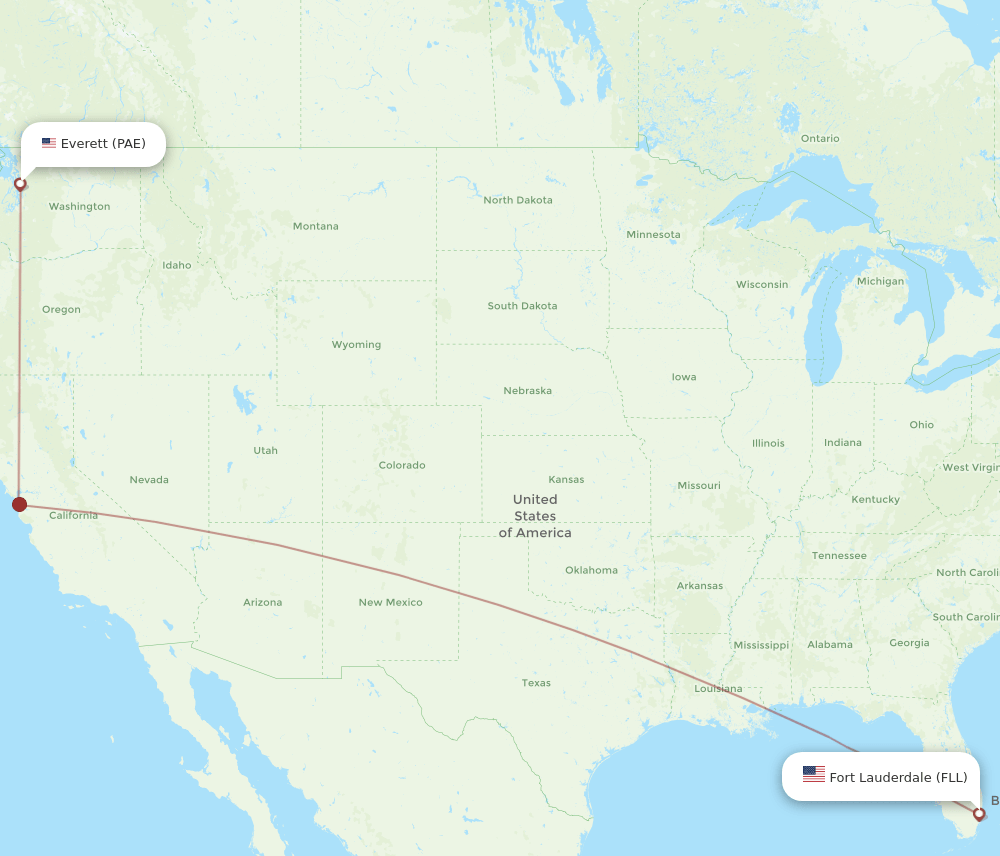 FLL-PAE flight routes