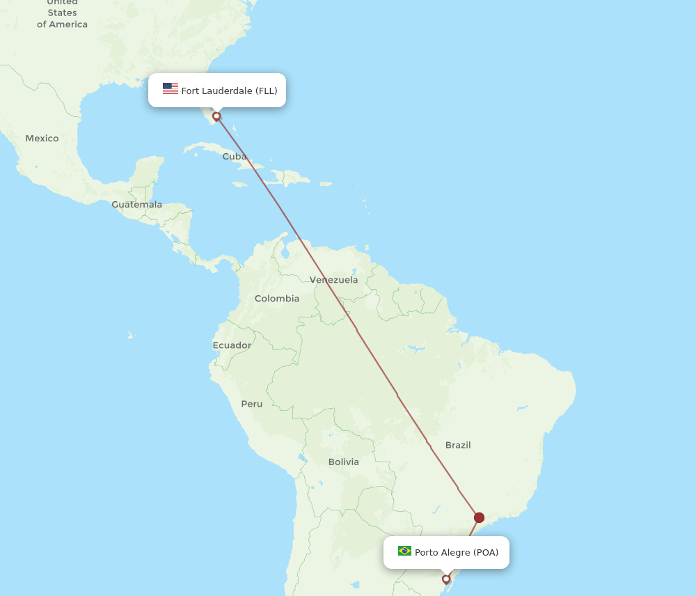 FLL-POA flight routes