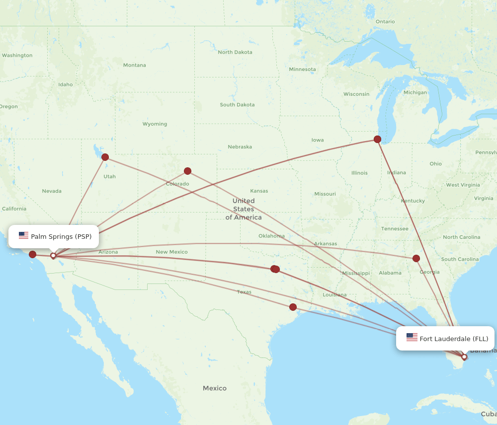 FLL-PSP flight routes